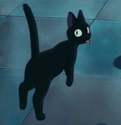 Black Cat Ghibli, Jiji Cat Aesthetic, Gigi Kiki’s Delivery Service, Jiji Pfp, Kikis Delivery Service Art, Kiki's Delivery Service Cat, Jiji Kiki's Delivery Service, Jiji Cat, Kiki Cat