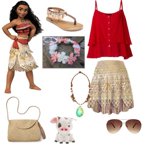 Moana Inspired Outfits, Disneybounding Outfits, Moana Disneybound, Moana And Pua, Disney World Aesthetic, Moana Pua, Retro Disney, Disney Bounding, Disney Bound Outfits