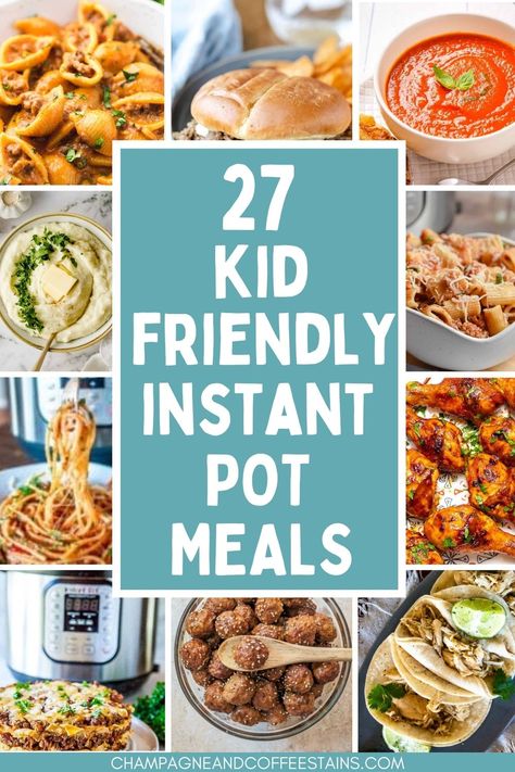 images of easy instant pot recipes with text kid friendly instant pot recipes Kid Friendly Instant Pot Recipes, Instant Pot Meals, Instant Pot Freezer, Pot Recipes Healthy, Pot Recipes Easy, Dump Meals, Healthy Instant Pot Recipes, Easy Instant Pot Recipes, Instant Pot Dinner Recipes