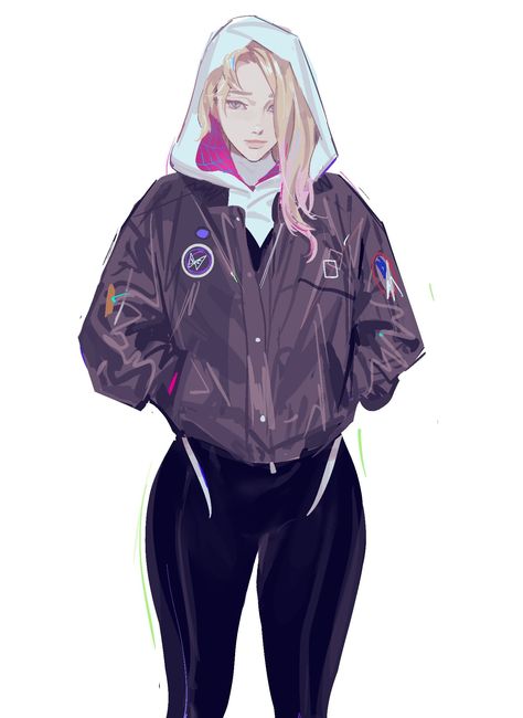 Spider Gwen Fanart, Gwen Stacy Spiderverse, Spider Verse Gwen, Gwen Stacy Fanart, Spiderman And Gwen, Spider Gwen Art, Spiderman And Spider Gwen, Marvel Spider Gwen, Character Hair