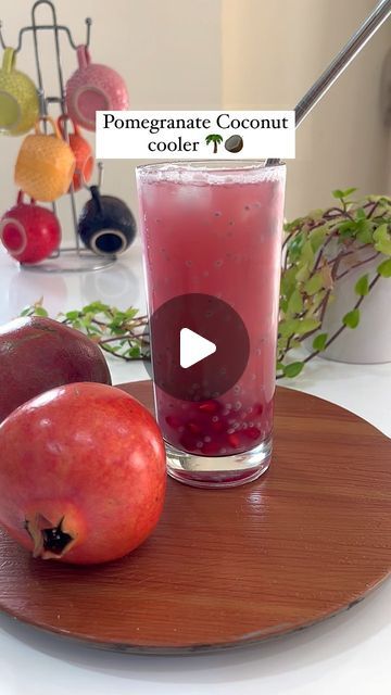 Coconut Cooler, Pomegranate Punch, Mocktail Drink, Juice Coconut, Recipe Developer, Pomegranate Recipes, Coconut Drinks, Pomegranate Fruit, Pomegranate Juice