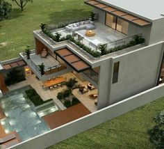 House Projects Architecture, Home Designs Exterior, Rooftop Terrace Design, Small House Design Exterior, Exterior Bloxburg, Layout Bloxburg, Modern House Facades, House Arch Design, Modern Exterior House Designs