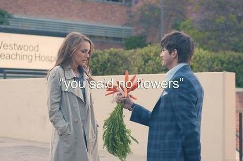 You said no flowers... Adorably funny scene from the movie "No Strings Attached" #meme #flowers Two And Half Men, The Wombats, Reasons Why I Love You, Movies Quotes, Ashton Kutcher, I Love Cinema, No Strings Attached, Why I Love You, My Funny Valentine