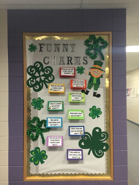 March Bulletin board St Patrick's day St Patricks Day Bulletin Board School, Counselor Bulletin Boards, March Bulletin Board, School Counseling Office, Interactive Bulletin Boards, Counselor Office, Counseling Office, Catholic School, School Board