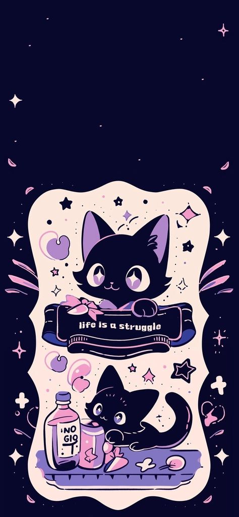 1/2 Lockscreen Black Cat Lockscreen, Purple Lock Screen, Aesthetic Lockscreens Iphone Wallpapers, Kawaii Lockscreen, Purple Lockscreen, Black Lockscreen, Chat Wallpaper, Wallpaper Hippie, Wallpaper Whatsapp