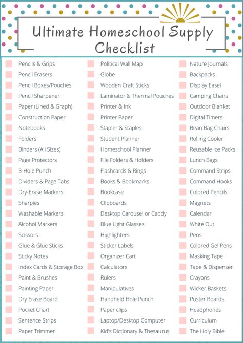 FREE Ultimate Homeschool Supply Checklist Printable Prek Homeschool Supplies, Homeschool Supplies List, Homeschooling Must Haves, Home School Supplies List, Homeschool Necessities, Homeschool Supply List, Homeschool Essentials, Auntie Things, Homeschool Checklist