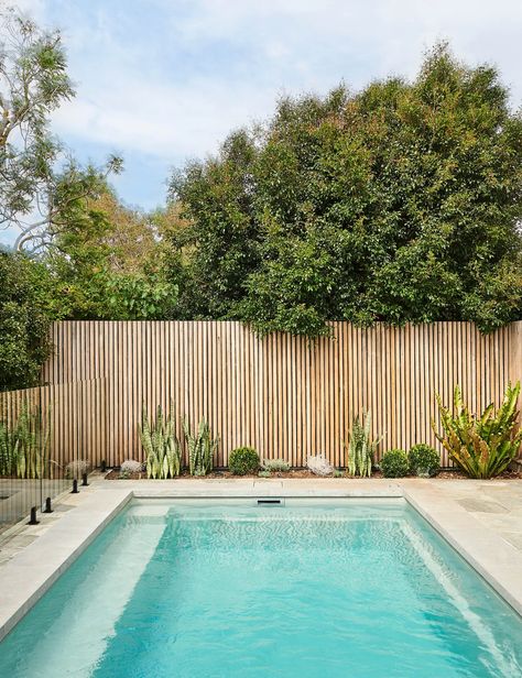 Mid Century Modern Pool, Mid Century Pool, California Bungalow, Pool Landscape Design, Alfresco Area, Pool Fence, Swimming Pools Backyard, Lush Garden, Architectural Features