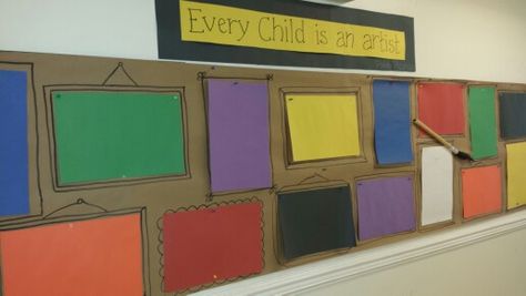 Every Child Is An Artist Bulletin Board, Artist Bulletin Board, Every Child Is An Artist, Preschool Bulletin, Preschool Bulletin Boards, Classroom Bulletin Boards, Classroom Door, Classroom Environment, Preschool Ideas