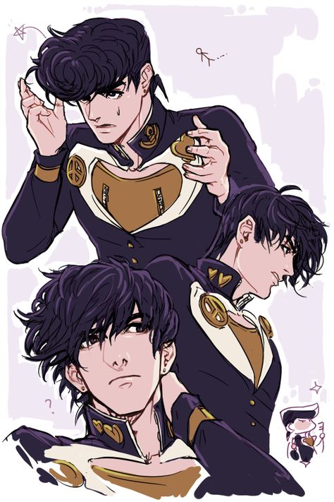 Cute Josuke-chan :3 | JoJo's Bizarre Adventure | Know Your Meme Josuke Higashikata Fanart Hair Down, Josuke Hair Down, Josuke X Yn, Higashikata Josuke, Josuke Higashikata, Novel Game, Jojo Reference, Jojo's Adventure, Anime Guy