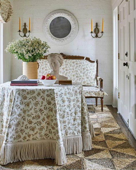 Whitney McGregor | I’m not always one to splurge on fabric for myself, but I went for it on this @carolinairvingtextiles fabric for my foyer and have no… | Instagram Whitney Mcgregor, Simple Lamp, Cove Lighting, Foyer Design, Kitchen Ceiling, Kitchen Lighting Fixtures, Spare Room, Traditional House, Home Decor Inspiration