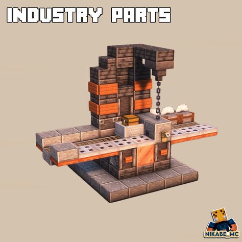 For your industrial sites and or farm areas. Minecraft Building Ideas Industrial, Minecraft Steampunk Interior, Industrial Minecraft Builds, Minecraft Industrial Building, Minecraft Industrial, Minecraft Building Blueprints, Construction Minecraft, Minecraft Welten, Minecraft Create