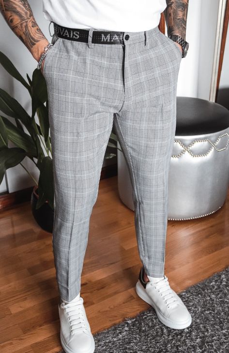 Check Pants Outfit Men, Grey Plaid Pants Outfit, Grey Trousers Outfit Men, Check Pants Outfit, Checked Trousers Outfit, Plaid Trousers Outfit, Trousers Outfit Men, Plaid Pants Outfit, Check Trousers