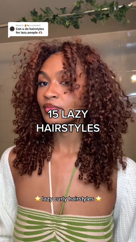 Lazy Hairstyles For Curly Hair, Lazy Curly Hairstyles, Curly Heads, Curly Styles, Lazy Hairstyles, Lazy People, Anime Crafts, Curly Hairstyles, About Hair