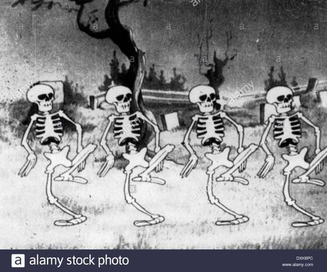 SKELETON DANCE Stock Photo The Skeleton Dance, Disney's Halloween Treat, Lynda Barry, Skeleton Dance, Old School Cartoons, School Cartoon, Danse Macabre, Walt Disney Animation Studios, Walt Disney Animation