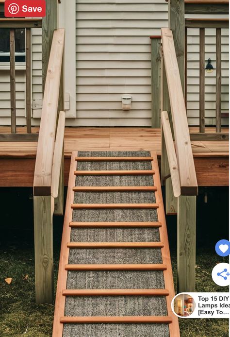 Diy Dog Wheelchair How To Build, Diy Dog Ramp For Stairs, Dog Stairs Diy, Diy Dog Ramp, Dog Ramp For Stairs, Dog Ramp Diy, Diy Dog Wheelchair, Ramp Ideas, Outside Steps