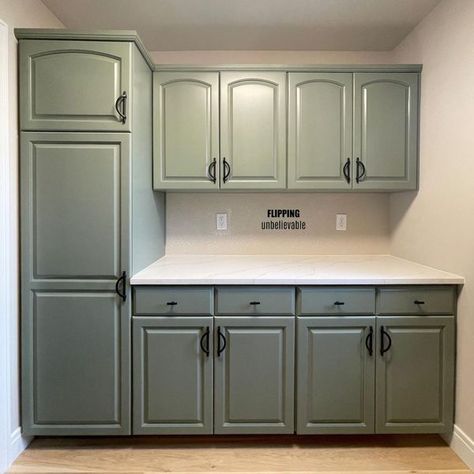 General Finishes Laundry Cabinets, Dried Thyme, Laundry Room Cabinets, General Finishes, Sherwin Williams, Thyme, Laundry Room, Paint Colors, Projects To Try