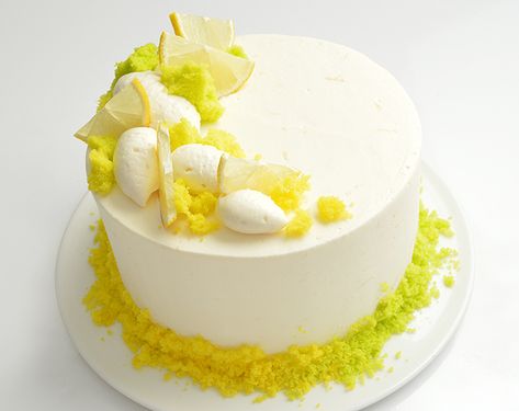 Lime Cake Decoration, Lemon Cake Decoration, Lemon Cake Mix Recipe, Lemon Frosting, Heart Cakes, Green Cake, Bake Cake, Ombre Cake, Lemon Filling