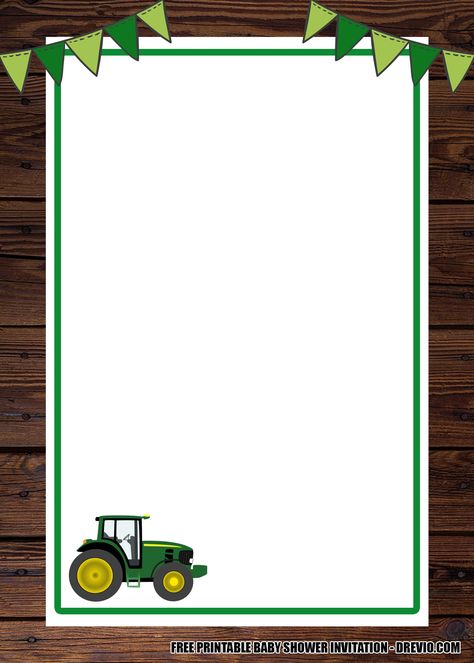 FREE Printable Tractor Invitation Templates | Download Hundreds FREE PRINTABLE Birthday Invitation Templates Tractor Party Invitations, Tractor Party Decorations, Tractor Birthday Invitations, John Deere Birthday Party, Dump Truck Birthday Party, John Deere Birthday, Tractor Birthday Party, Free Printable Baby Shower Invitations, Tractor Party