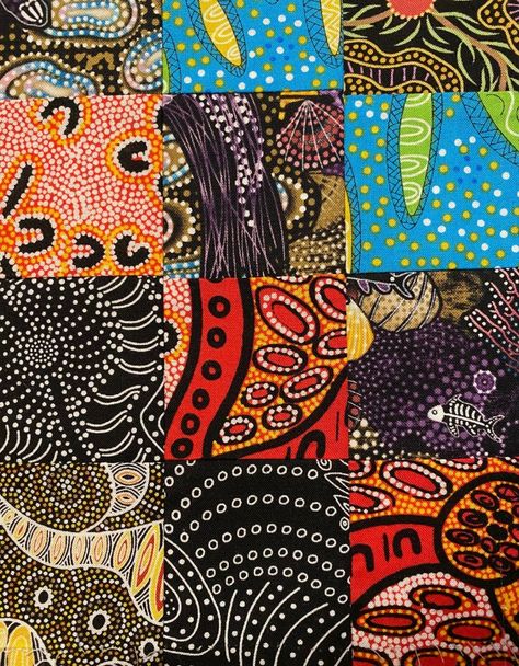 Aboriginal Fabric Quilts Patterns, Bonnie Hunter Scrap Quilts, Aboriginal Art Australian, Easy Quilting Techniques, Contemporary Art Quilt, Aboriginal Fabric, One Block Wonder, African Quilts, 2 Dogs