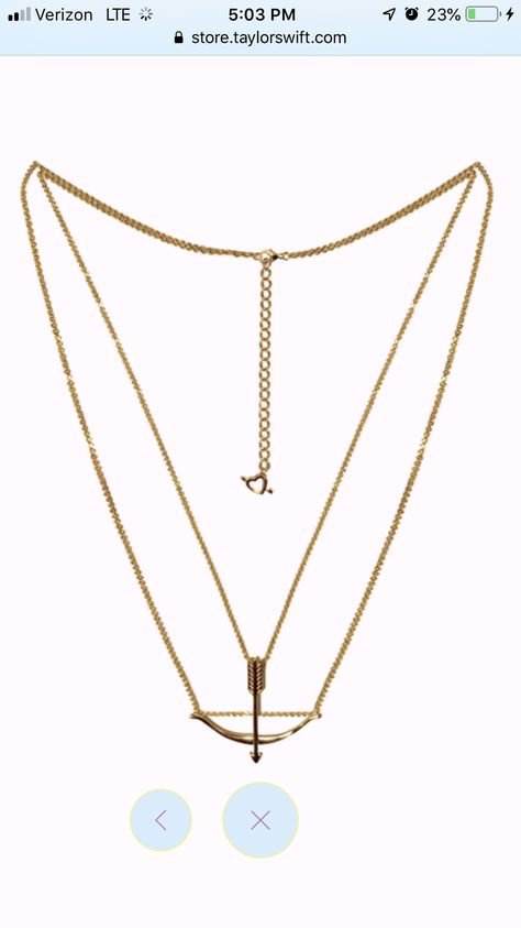 This is new merch for her song the archer in gold. You can go to taylor’s website for more info The Archer Necklace Taylor Swift, Taylor Swift Archer Necklace, The Archer Necklace, Lover Merch Taylor Swift, Swiftie Jewelry, Taylor Swift Necklace, The Archer Taylor Swift, Archer Necklace, Taylor Swift Bracelets