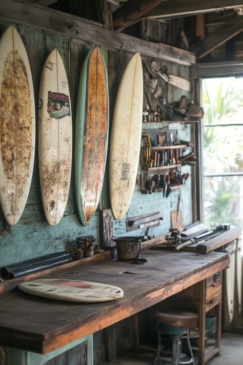 Van Workshop. Vintage surfboards hanging on a rustic tool wall.

You don't have to ride the waves to appreciate the craft and creativity behind surfboard workshops. Seize a behind-the-scenes look at what goes into designing the perfect surf sanctuary in our latest blog post - '73 Unmissable Surf Workshop Design Tips'. Dive into the world where sleek wooden planks meet…

Read more: https://tastyinteriors.com/generated-post-73-surf-workshop-design-tips/ Van Workshop, Vintage Surfboard, Tool Wall, Vintage Surfboards, Workshop Design, Wooden Planks, Cozy Corner, The Craft, Design Tips