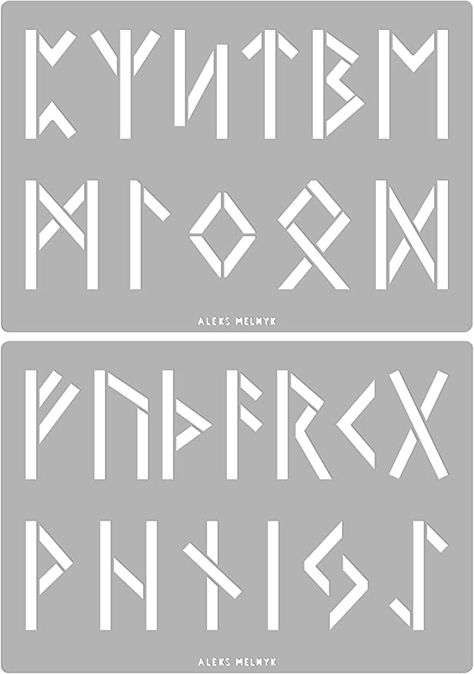 Amazon.com : Aleks Melnyk #86 Metal Stencil, Elder Futhark Runes, Ancient Alphabet, Sigil Magic Alphabet Stencil 2 PCS, Template Tool for Wood Burning, Pyrography and Engraving, Wicca Stencil, Norse Stencils : Arts, Crafts & Sewing Viking Stencil, Magic Alphabet, Ancient Alphabet, Pyrography Tips, Transfer Images To Wood, Ancient Alphabets, Nordic Runes, Magick Symbols, Elder Futhark Runes