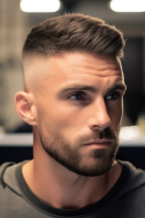 The scissor fade with a side-swept top offers a classic yet versatile look. It’s an excellent choice for those with thick hair. Click here to check out more stylish men’s fade haircuts & hairstyles. Men’s Short Haircut Styles, High Fade Side Part Men, High Fade Haircut Mens Short Top, Side Part Fade Hairstyles Men, Short Fade Haircut Men, Mens High Fade Haircut, High Fade Haircut Mens, Short Mens Haircut, Scissor Fade