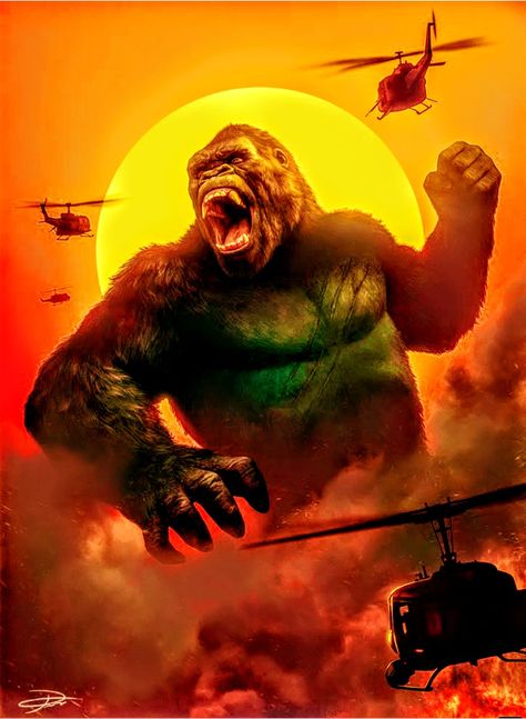 Mark Spears Art, Japanese Monster Movies, Peace Sign Art Hippie, African Animals Photography, King Kong Skull Island, Godzilla Birthday Party, King Kong Art, Kong Godzilla, King Kong Vs Godzilla