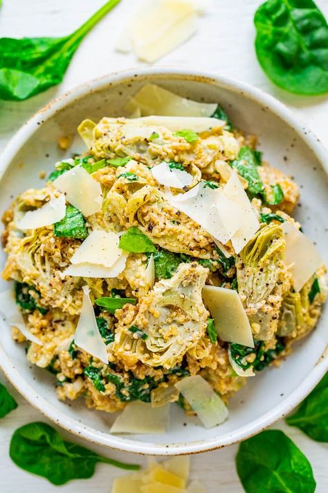 Spinach And Artichoke Quinoa Salad - Averie Cooks