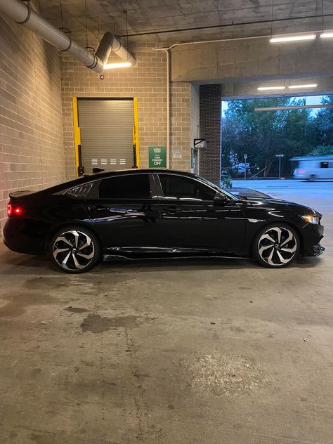 Black Honda Accord Aesthetic, Honda Accord Interior, Black Honda Accord, 2022 Honda Accord, Honda Accord Custom, 2018 Honda Accord, Black Honda, Donk Cars, Black Cars