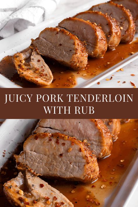 Juicy Pork Tenderloin with Rub Recipe - Everyday Dishes Pork Tenderloin Rub Recipes, Pork Loin Oven, Pork Tenderloin Rub, Best Pork Tenderloin Recipe, Recipes For The Grill, Juicy Pork Tenderloin, Baked Pork Tenderloin, Recipes Greek, Dry Rub Recipes