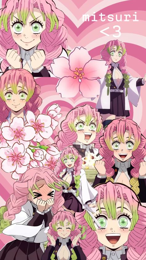 Mitsuri🌸 Demon Slayer Icons Mitsuri, Random Demon Slayer, Mitsuri X Iguro, Photoshoot Backdrops, Kanroji Mitsuri, Friend Pictures Poses, K Wallpaper, Style Makeover, Wallpaper Animes