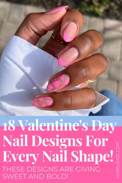 18 Valentine's Day Nail Designs For Every Nail Shape! Nail Stamp Kit, Black Gel Nails, Pink Gel Nails, Romantic Nails, Nude Nail Polish, Nail Art Set, Nail Polish Kits, Gel Nail Polish Set, Nail Art Kit