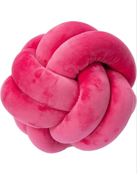 Barbie inspired pink puff twist pillow Hot Pink Room, Hot Pink Throw Pillows, Preppy Pillows, Hot Pink Pillows, Dorm Wishlist, Pillow Ball, Ball Pillow, Pink Dorm, Knot Pillow