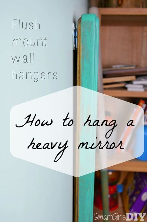 How to hang a heavy mirror with flush mount wall hangers Hanging Mirrors On The Wall Tips, Hanging Heavy Mirror, Diy Mirrors, Wall Crafts, Large Mirrors, Tall Wall Mirrors, Wall Mirrors Entryway, Wall Pics, Mirror Makeover