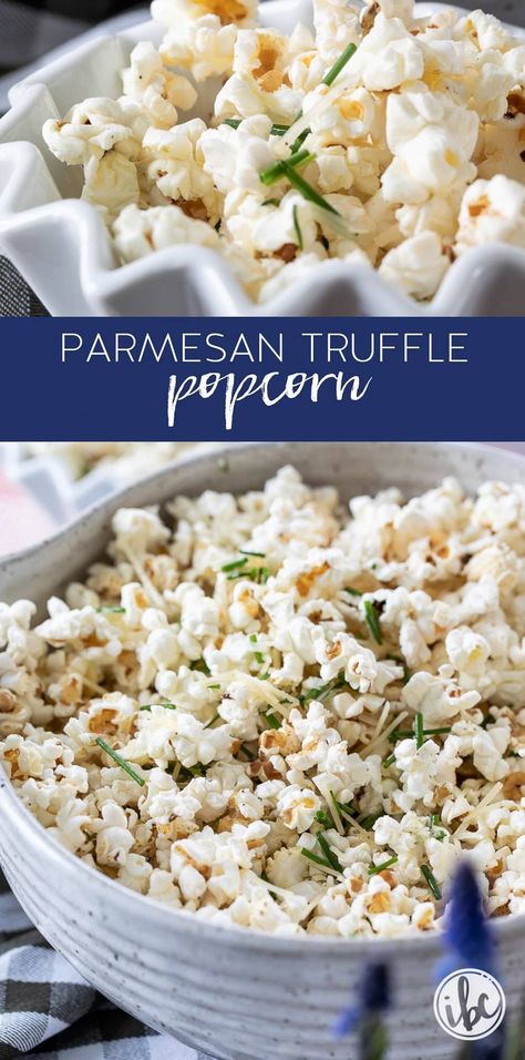 Truffle Parmesan Popcorn, Truffle Popcorn Recipe, Party Popcorn Recipe, Fancy Popcorn Recipes, Gourmet Popcorn Recipes Savory, Popcorn Flavor Recipes, Fudge Business, Savory Popcorn Recipes, Popcorn Recipes Savory