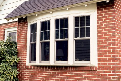 Bay and Bow Window Style Bow Window Exterior, Bay Window Nook, Bow Windows, Bay Bow Windows, Window Exterior, Window Nook, Bow Window, Window Ideas, Windows Exterior