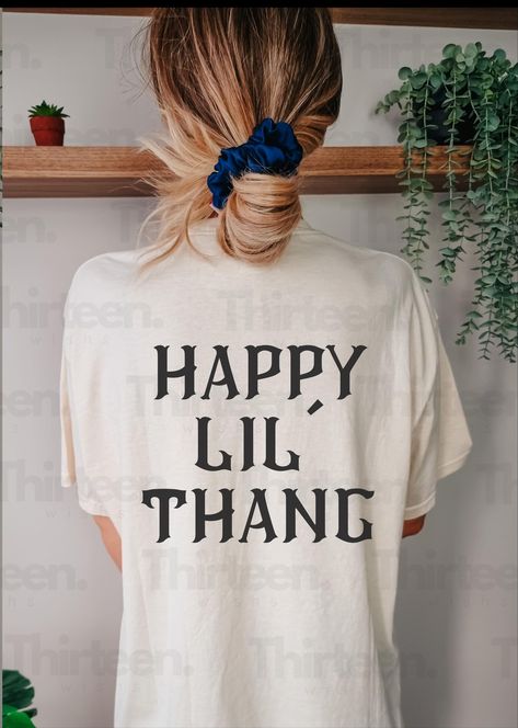 Happy Lil' Thang Tee, Aesthetic Retro Vintage Inspired Graphic Tee, Comfort colors shirt, unisex baggy shirt retro Aesthetic Tshirt Graphic Tees, Baggy Shirt, Aesthetic Retro, Comfort Colors Shirt, Tunic Length, Comfort Colors, Color Options, Graphic Tee, Vintage Inspired