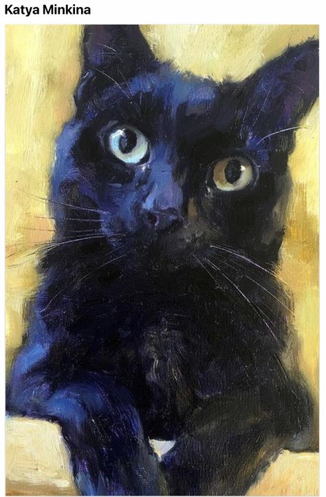 Katya Minkina, Books Sketch, Cat Art Painting, Cat Portrait Painting, Black Cat Painting, Cat Art Illustration, 강아지 그림, Black Cat Art, Cat Artwork