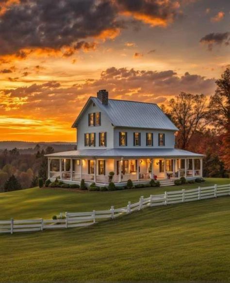 #masterbedroom #bedroomdecor #interiordesign #homedecor #bedroomideas #bedroominspiration #interiordecor #homeimprovement #designideas Farmhouse Life Aesthetic, White Farm Style House With Wrap Around Porch, The Notebook House, Farmhouse Property, House Wrap Around Porch, Dream House Country, Farmhouse Old, Farmhouse Fresh, House Pictures