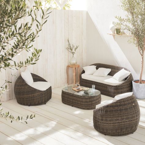 Sala Exterior, Luxury Garden Furniture, Wooden Garden Furniture, Garden Sofa Set, Luxury Garden, Ideas Casa, Table Pads, Garden Sofa, Garden Furniture Sets