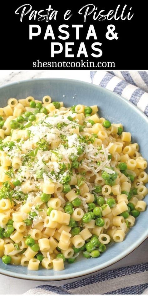 Italian Peas And Mushrooms, Creamy Peas And Noodles 12 Tomatoes, Spaghetti And Peas, Can Peas Recipe, Pasta And Peas Recipe, Creamy Pasta With Peas, Fresh Pea Recipes, Pea Casserole, Pasta And Peas