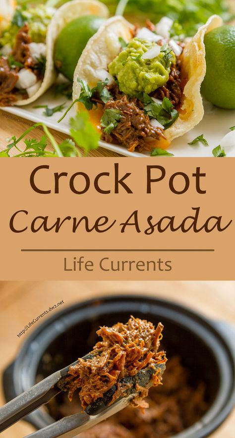 This Crock Pot or Slow Cooker Carne Asada is super easy to make and was a HUGE hit in my house. Delicious and so easy! Crock Pot Carne Asada, Carne Asada Recipes Easy, Slow Cooker Carne Asada, Carne Asada Recipes, Carne Asada Tacos, Diy Easy Recipes, Crock Pot Slow Cooker, Crock Pot Cooking, Carne Asada