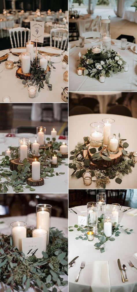 Wedding Innovations, Candles Wedding Centerpieces, Wedding Centerpiece Ideas, Simple Wedding Centerpieces, Candles Wedding, Wedding Ceremony Ideas, Rustic Wedding Decorations, Candle Wedding Centerpieces, Elegant Candles