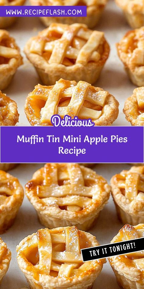 Treat yourself to Muffin Tin Mini Apple Pies! These bite-sized desserts are a fun twist on classic apple pie, perfect for dipping into caramel or whipped cream. Simple to make, these mini delights are sure to impress at any gathering. Enjoy a delicious dessert dip experience with every bite! Apple Pie Filling Muffin Recipes, Desserts With Apple Pie Filling, Mini Pies In Muffin Tin, Mini Apple Pies Easy, Mini Pies Easy, Apple Pie Filling Desserts, Small Apple Pies, Apple Pie Bites Recipe, Mini Fruit Pies