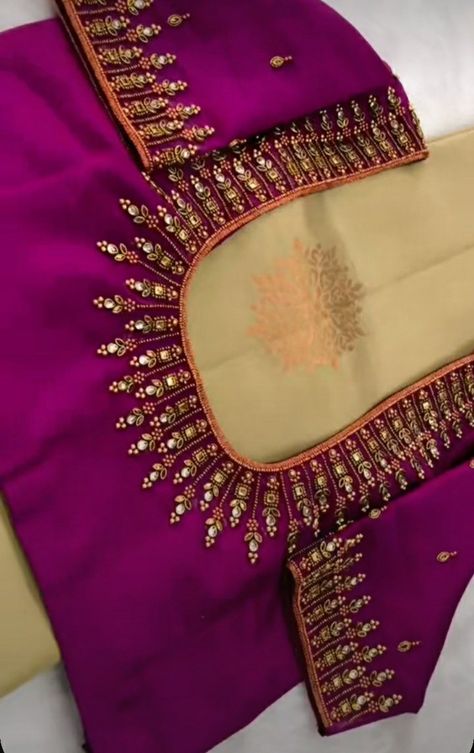 How To Stitch Blouse, Basic Blouse Designs, Brocade Blouse Designs, Blue Blouse Designs, Patch Work Blouse Designs, Latest Bridal Blouse Designs, Boat Neck Blouse Design, Simple Hand Embroidery Patterns, Latest Blouse Designs Pattern