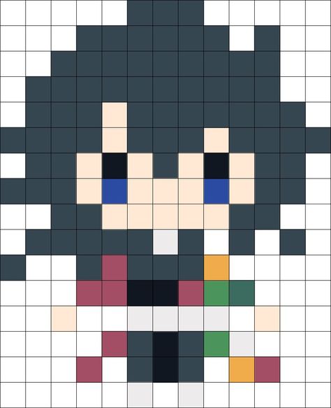 Demon Slayer Pixel Art, Pi Art, Pearl Beads Pattern, Easy Perler Beads Ideas, Easy Pixel Art, Pixel Art Templates, Perler Art, Perler Bead Templates, Pixel Art Grid