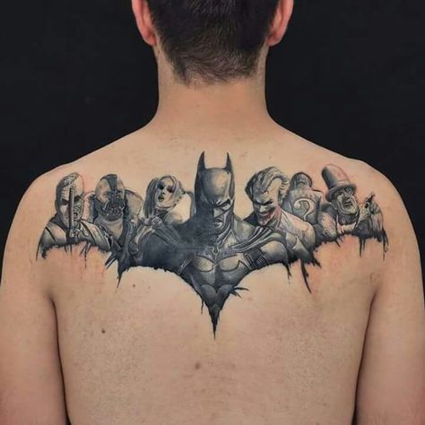 Dc Comics Art Tattoo Ideas, Batman Joker Tattoo, Batman Symbol Tattoos, Dc Tattoos, Batman Tattoo Ideas, Superhero Tattoos, Batman Tattoos, Dc Tattoo, Nerd Tattoo