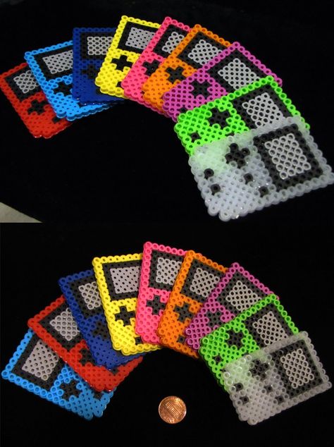 Mini Gameboy colors ::Perler Beads:: by Kin-Karo on DeviantArt Perler Beads, Embroidered Friendship Bracelet, Pins, Cross Stitch, Deviantart, Beads, Color