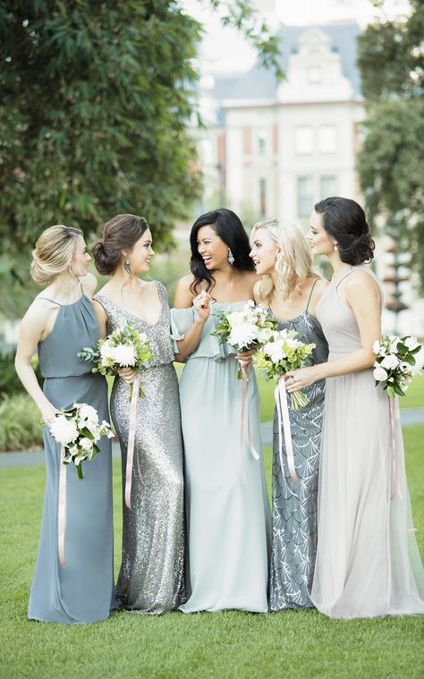 50 Shades of Sparkle: Metallic Bridesmaid Dresses Metallic Bridesmaid Dresses, Sorella Vita Bridesmaid Dresses, Gold Sequin Bridesmaid Dress, Different Bridesmaid Dresses, Winter Bridesmaids, Winter Bridesmaid Dresses, Gorgeous Bridesmaid Dresses, Stunning Bridesmaid Dresses, Sequin Bridesmaid